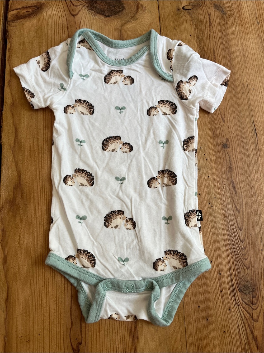 KYTE Baby 0-3M Body Suit Unisex Hedgehog Printed Bamboo